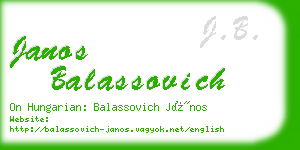 janos balassovich business card